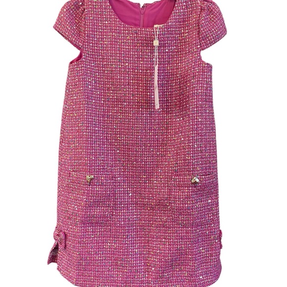 ✨🆕✨Lilly Pulitzer “NWT” Sparkle Elderflower Blossom Tweed Shift Dress Size 10 - Picture 4 of 12